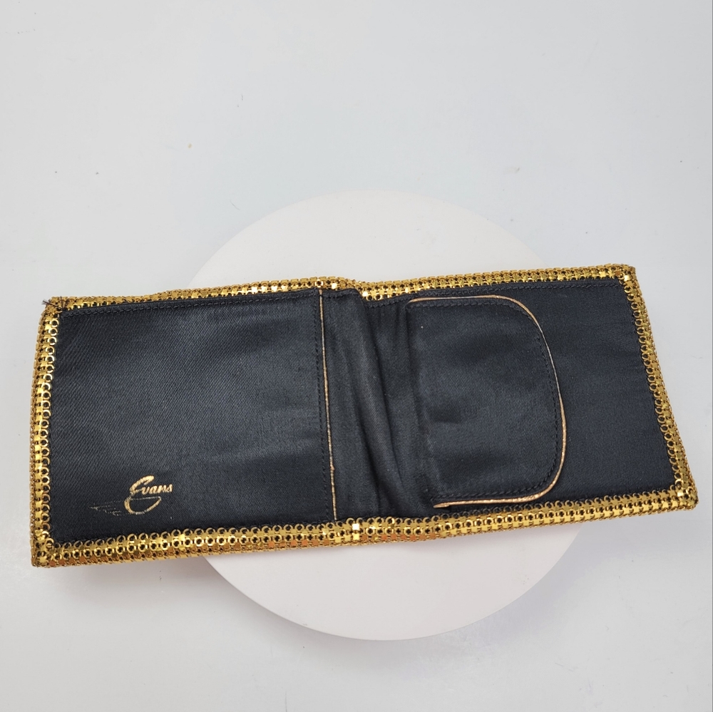 Evans Vintage 1960s Metallic Gold Mesh Bifold Wallet - Picture 3 of 17